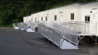 aluminum rental wheelchair ramps installed for temporary mobile homes